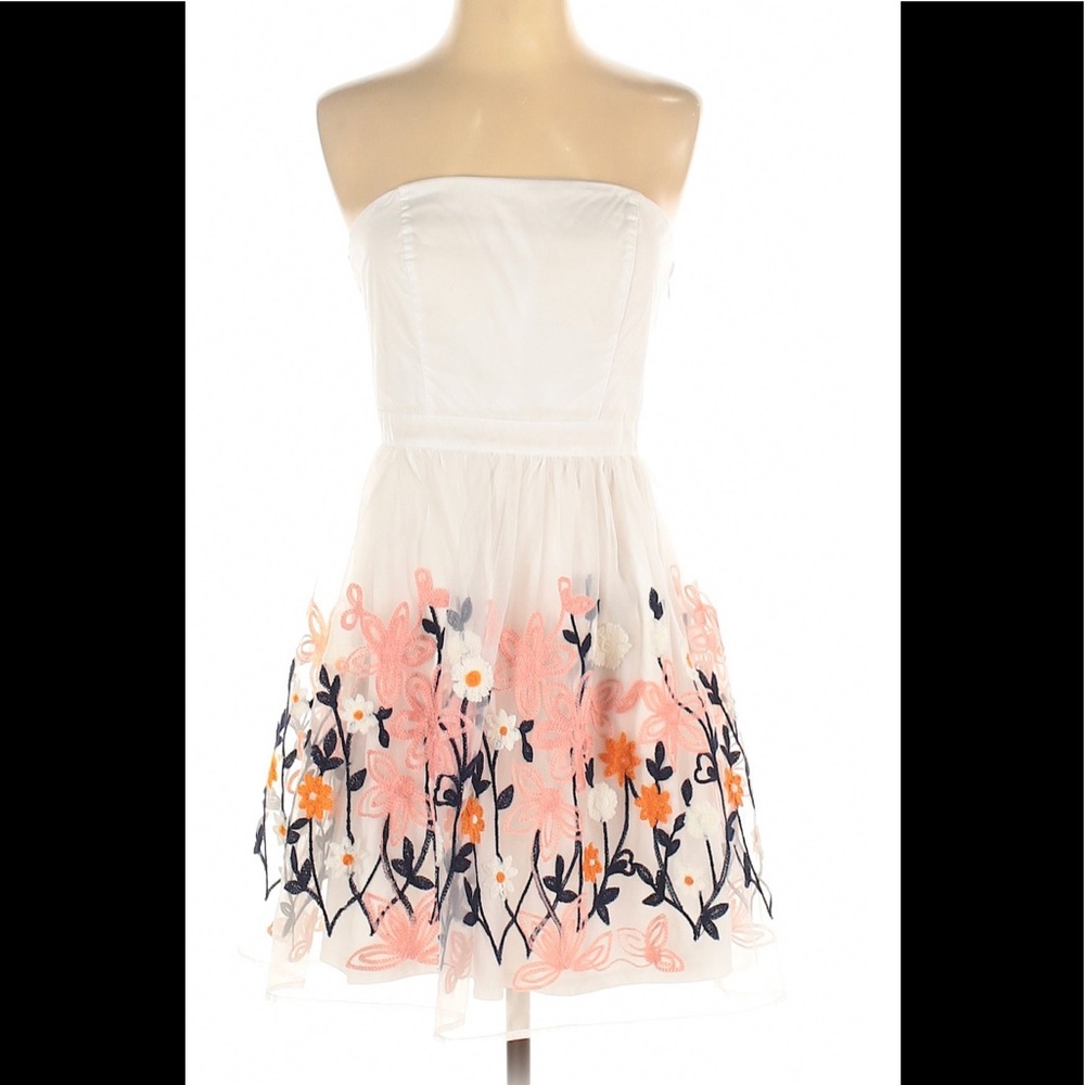 Strapless embroidered dress